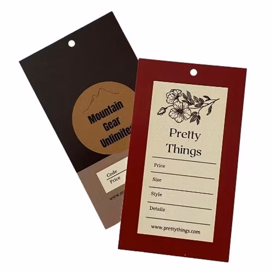 Пользовательские бирки Дизайнерская бумажная бирка из ПВХ со шнуровой петлей