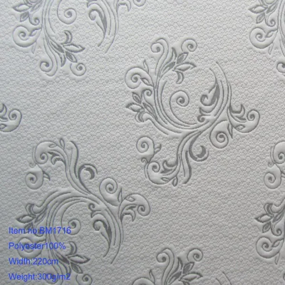 Связанная жаккардовая ткань тюфяка для домашнего текстиля 220см 300GSM 100% полиэфирная ткань